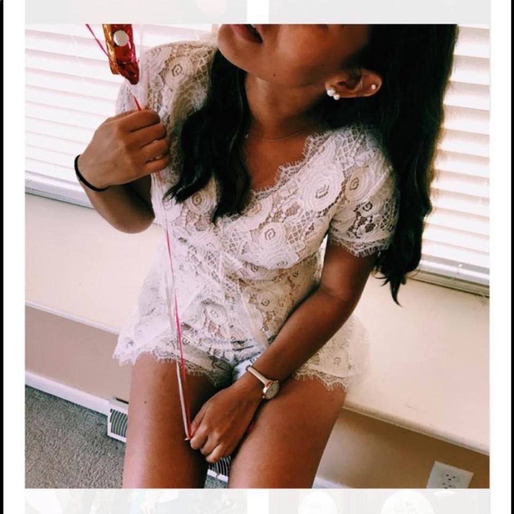 Francesca’s Lace Romper